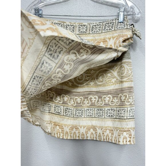 Ann Taylor Silk Wrap Skirt Size Small Beige Mini Short Beach Resortwear Vacation - Picture 3 of 8